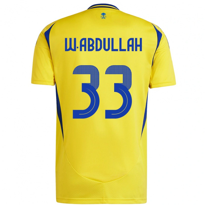 Danxen Enfant Maillot Waleed Abdullah #33 Jaune Bleu Tenues Domicile 2024/25 T-Shirt