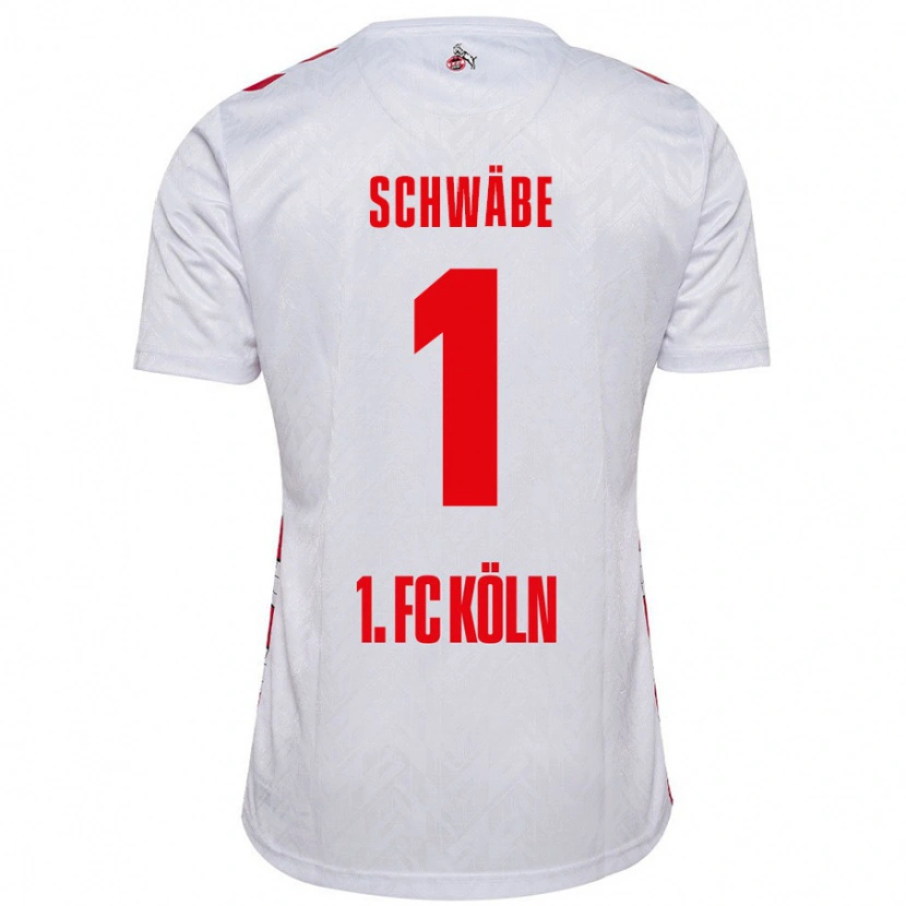 Danxen Enfant Maillot Marvin Schwäbe #1 Blanc Rouge Tenues Domicile 2024/25 T-Shirt