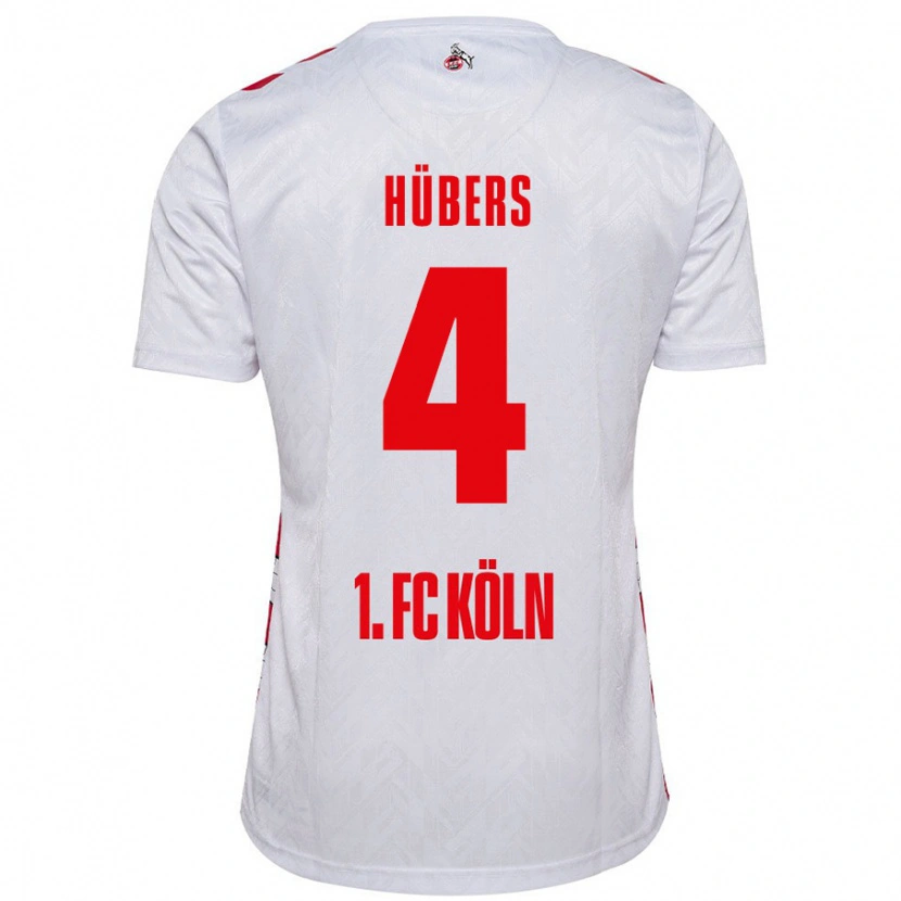 Danxen Enfant Maillot Timo Hübers #4 Blanc Rouge Tenues Domicile 2024/25 T-Shirt