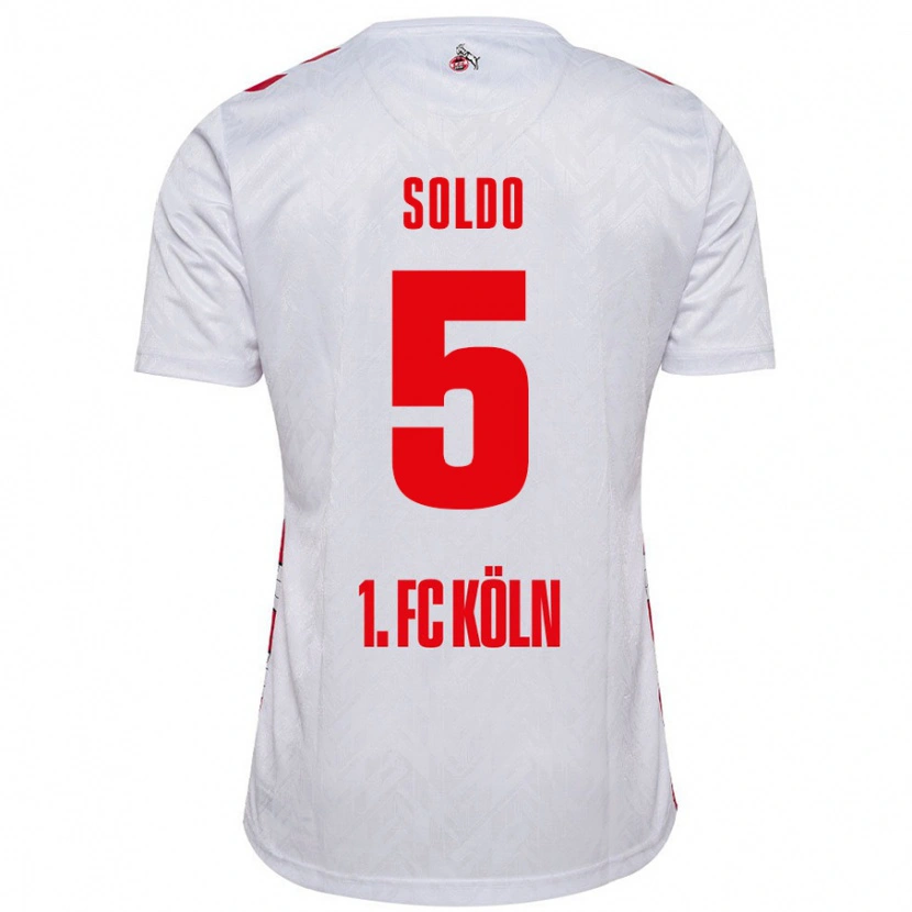 Danxen Enfant Maillot Nikola Soldo #5 Blanc Rouge Tenues Domicile 2024/25 T-Shirt