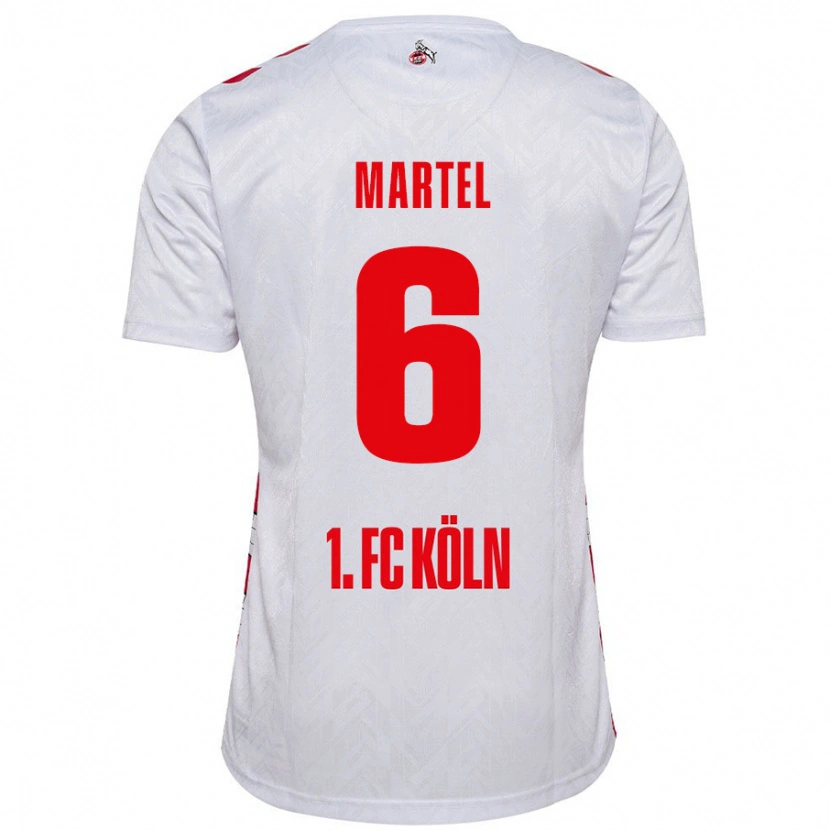 Danxen Enfant Maillot Eric Martel #6 Blanc Rouge Tenues Domicile 2024/25 T-Shirt