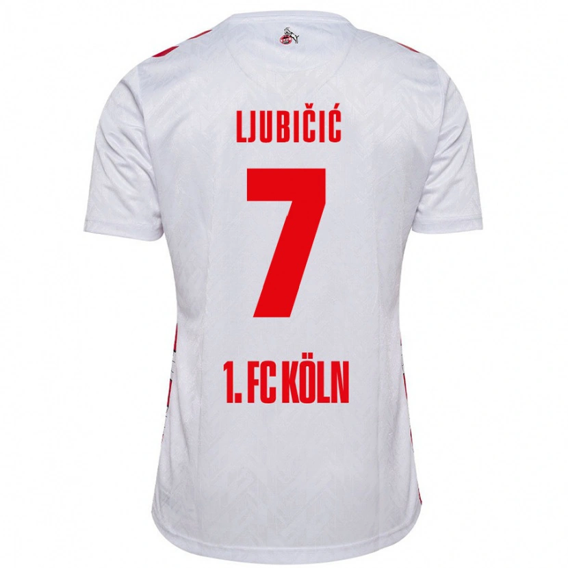 Danxen Enfant Maillot Dejan Ljubicic #7 Blanc Rouge Tenues Domicile 2024/25 T-Shirt