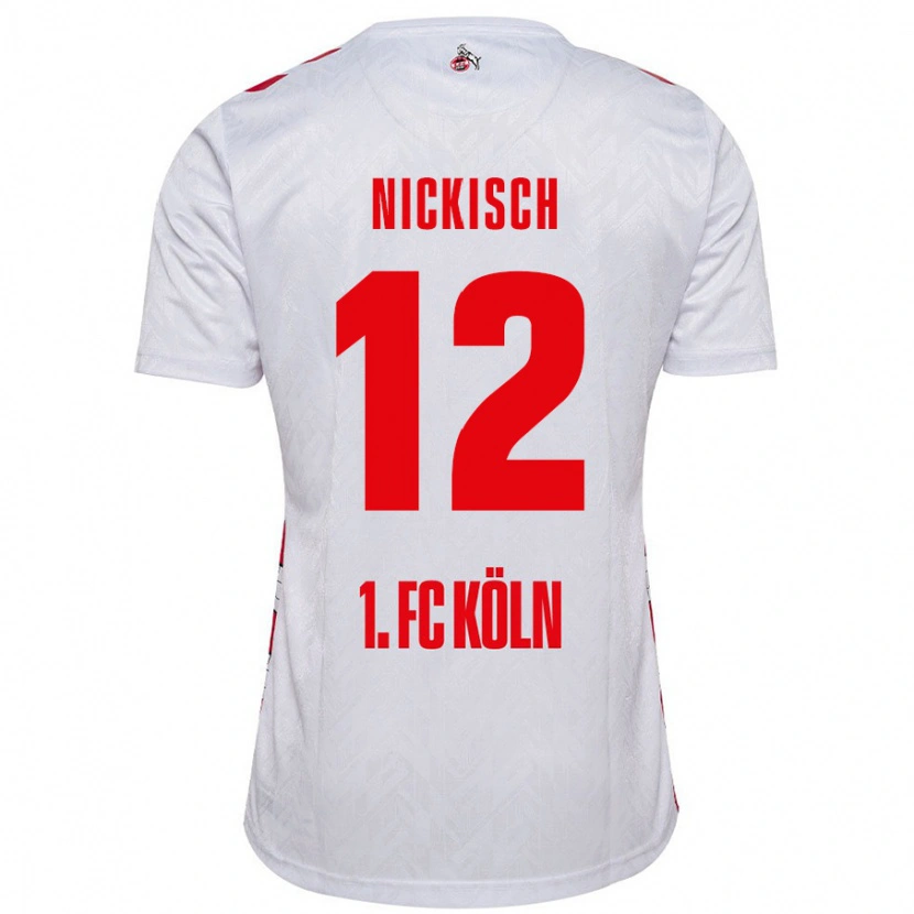 Danxen Enfant Maillot Jonas Nickisch #12 Blanc Rouge Tenues Domicile 2024/25 T-Shirt