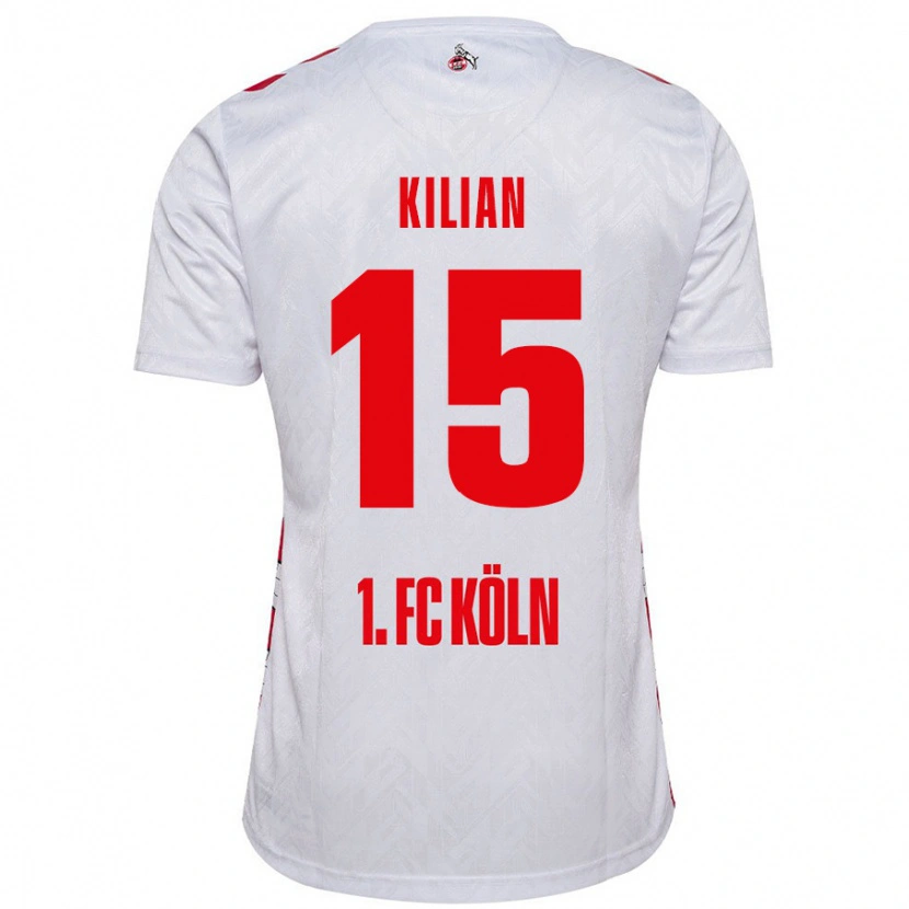 Danxen Enfant Maillot Luca Kilian #15 Blanc Rouge Tenues Domicile 2024/25 T-Shirt