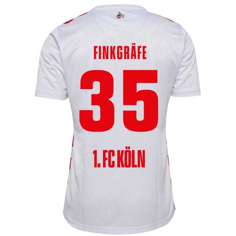 Danxen Enfant Maillot Max Finkgräfe #35 Blanc Rouge Tenues Domicile 2024/25 T-Shirt