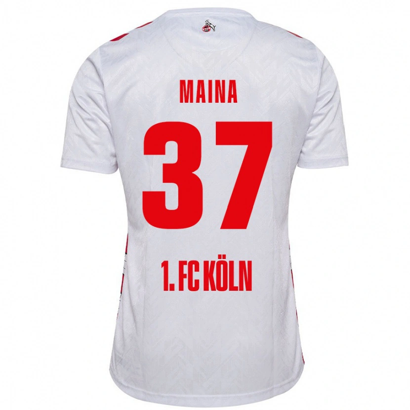 Danxen Enfant Maillot Linton Maina #37 Blanc Rouge Tenues Domicile 2024/25 T-Shirt