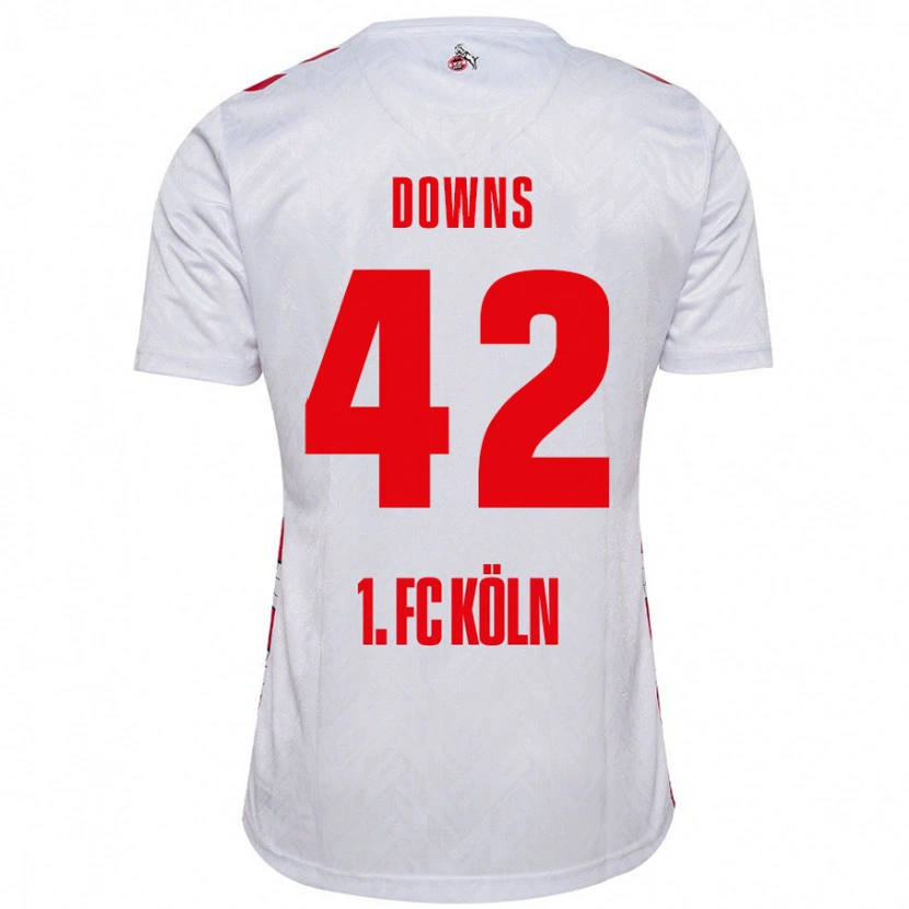 Danxen Enfant Maillot Damion Downs #42 Blanc Rouge Tenues Domicile 2024/25 T-Shirt