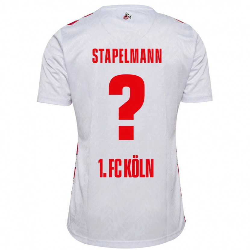 Danxen Enfant Maillot Luis Stapelmann #0 Blanc Rouge Tenues Domicile 2024/25 T-Shirt