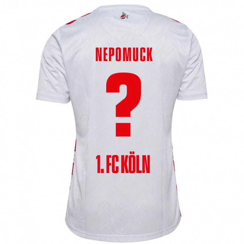 Danxen Enfant Maillot Simon Nepomuck #0 Blanc Rouge Tenues Domicile 2024/25 T-Shirt