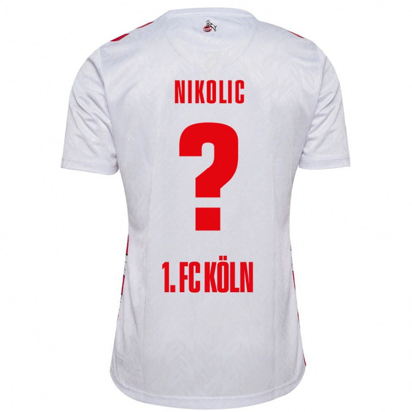 Danxen Enfant Maillot Milan Nikolic #0 Blanc Rouge Tenues Domicile 2024/25 T-Shirt