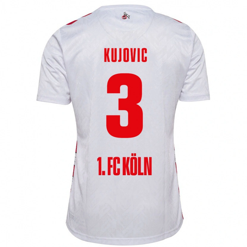 Danxen Enfant Maillot Emin Kujovic #3 Blanc Rouge Tenues Domicile 2024/25 T-Shirt