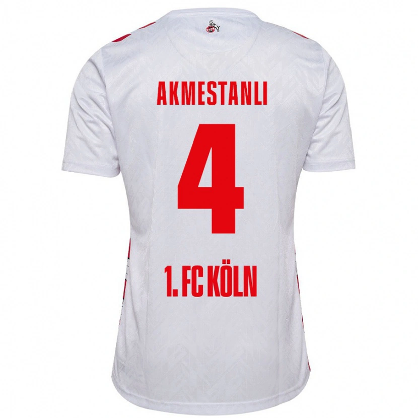 Danxen Enfant Maillot Teoman Akmestanli #4 Blanc Rouge Tenues Domicile 2024/25 T-Shirt