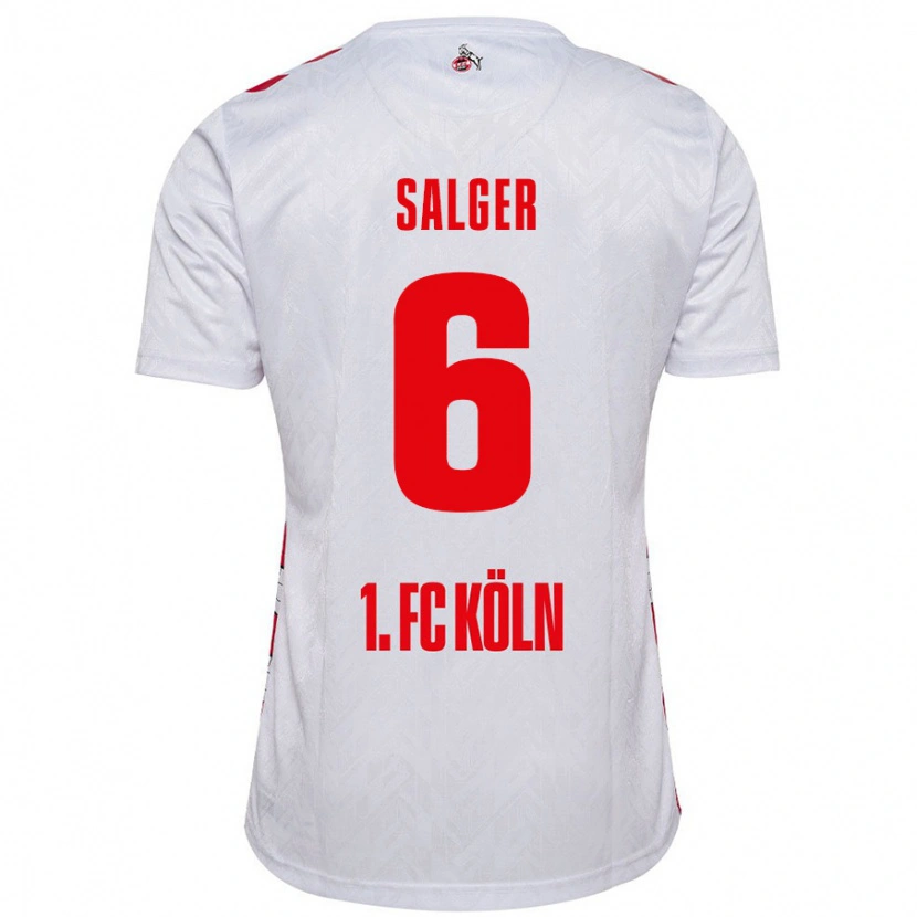 Danxen Enfant Maillot Stephan Salger #6 Blanc Rouge Tenues Domicile 2024/25 T-Shirt