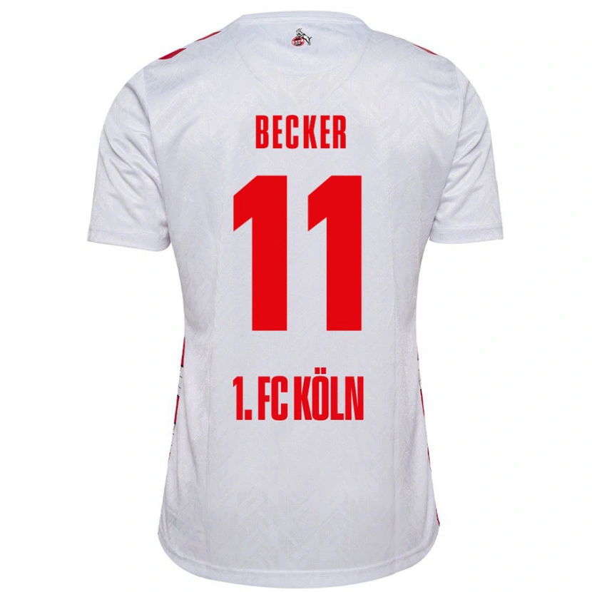 Danxen Enfant Maillot Marlon Becker #11 Blanc Rouge Tenues Domicile 2024/25 T-Shirt