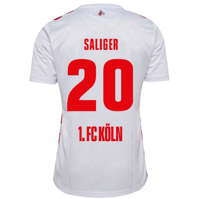 Danxen Enfant Maillot Jonas Saliger #20 Blanc Rouge Tenues Domicile 2024/25 T-Shirt