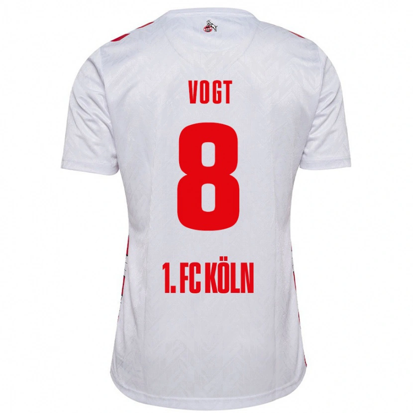 Danxen Enfant Maillot Laura Vogt #8 Blanc Rouge Tenues Domicile 2024/25 T-Shirt