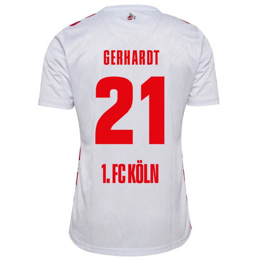 Danxen Enfant Maillot Anna Gerhardt #21 Blanc Rouge Tenues Domicile 2024/25 T-Shirt