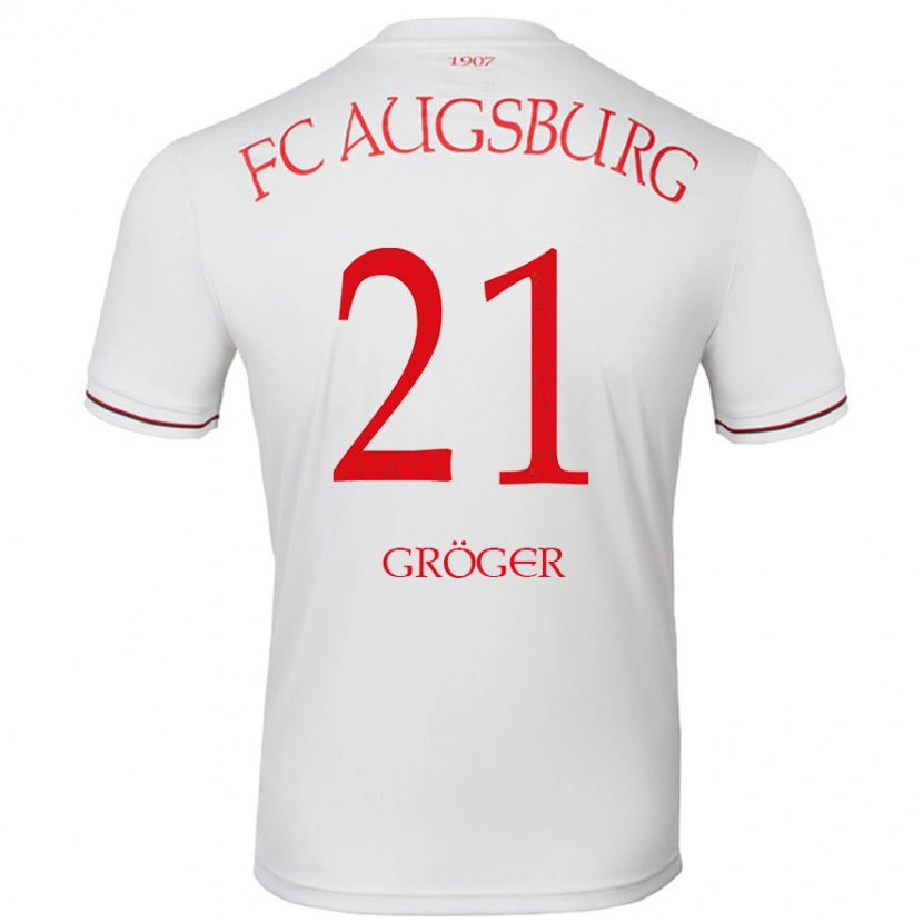 Danxen Enfant Maillot Elias Gröger #21 Blanc Tenues Domicile 2024/25 T-Shirt