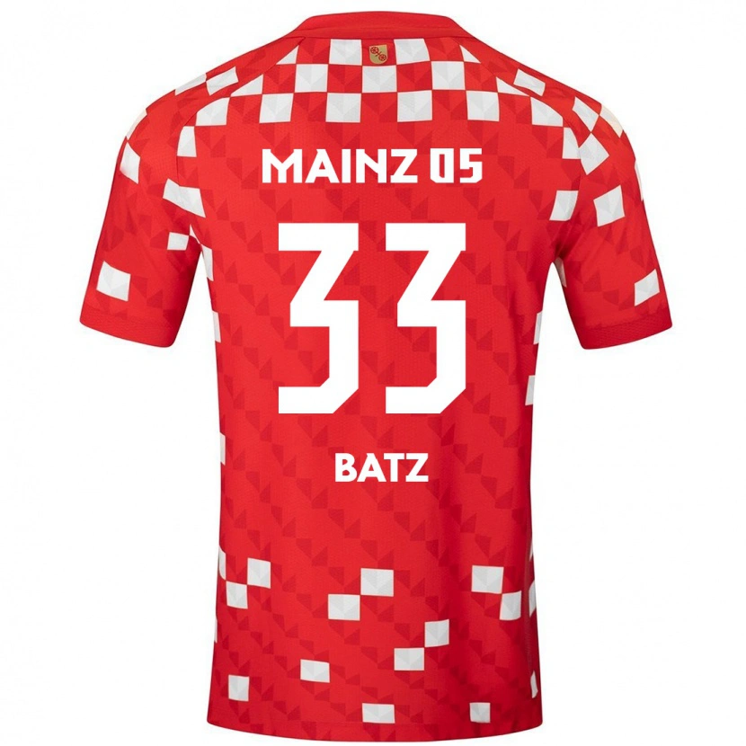 Danxen Enfant Maillot Daniel Batz #33 Blanc Rouge Tenues Domicile 2024/25 T-Shirt