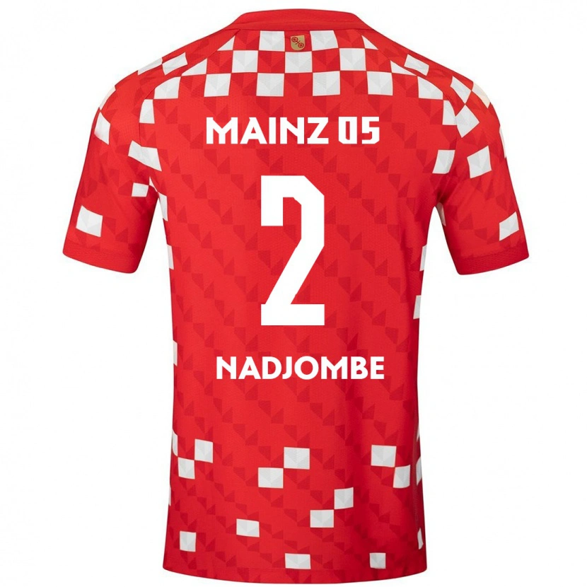 Danxen Enfant Maillot Jean-Marie Nadjombe #2 Blanc Rouge Tenues Domicile 2024/25 T-Shirt