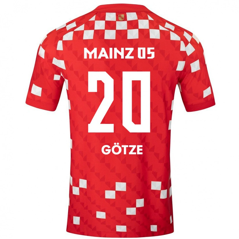 Danxen Enfant Maillot Justus Götze #20 Blanc Rouge Tenues Domicile 2024/25 T-Shirt