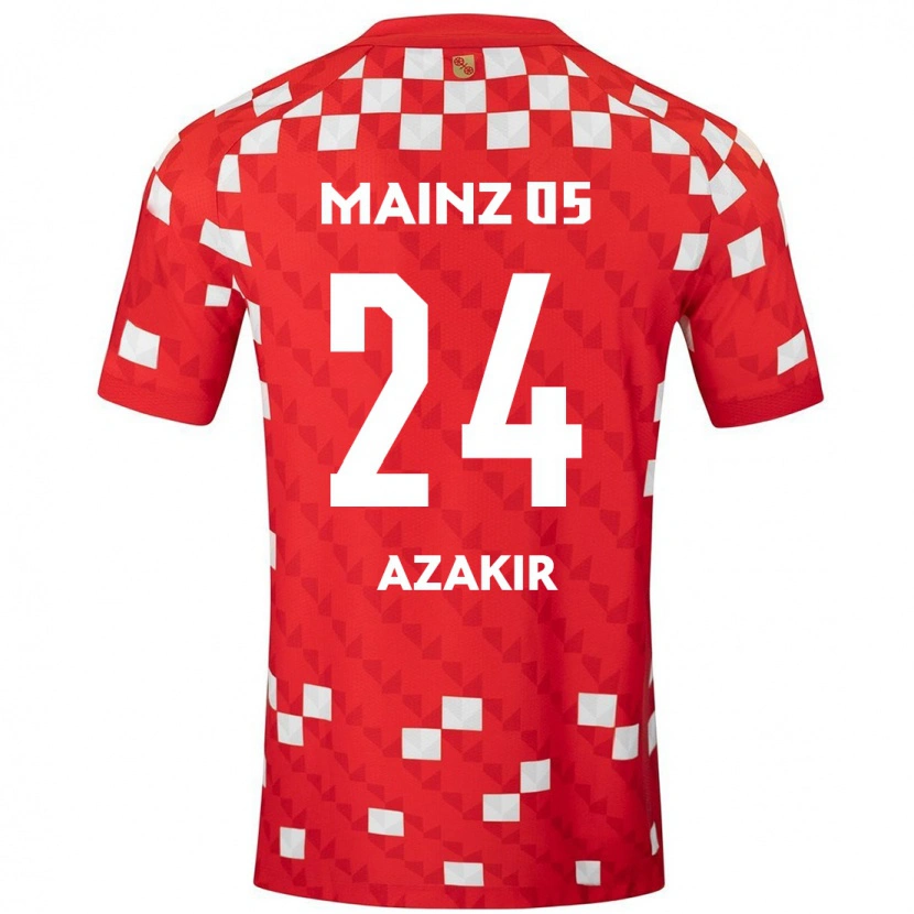 Danxen Enfant Maillot Dennis Azakir #24 Blanc Rouge Tenues Domicile 2024/25 T-Shirt