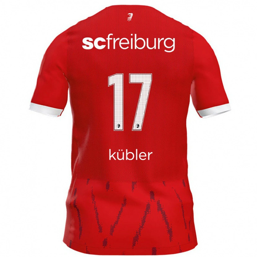 Danxen Enfant Maillot Lukas Kübler #17 Rouge Tenues Domicile 2024/25 T-Shirt