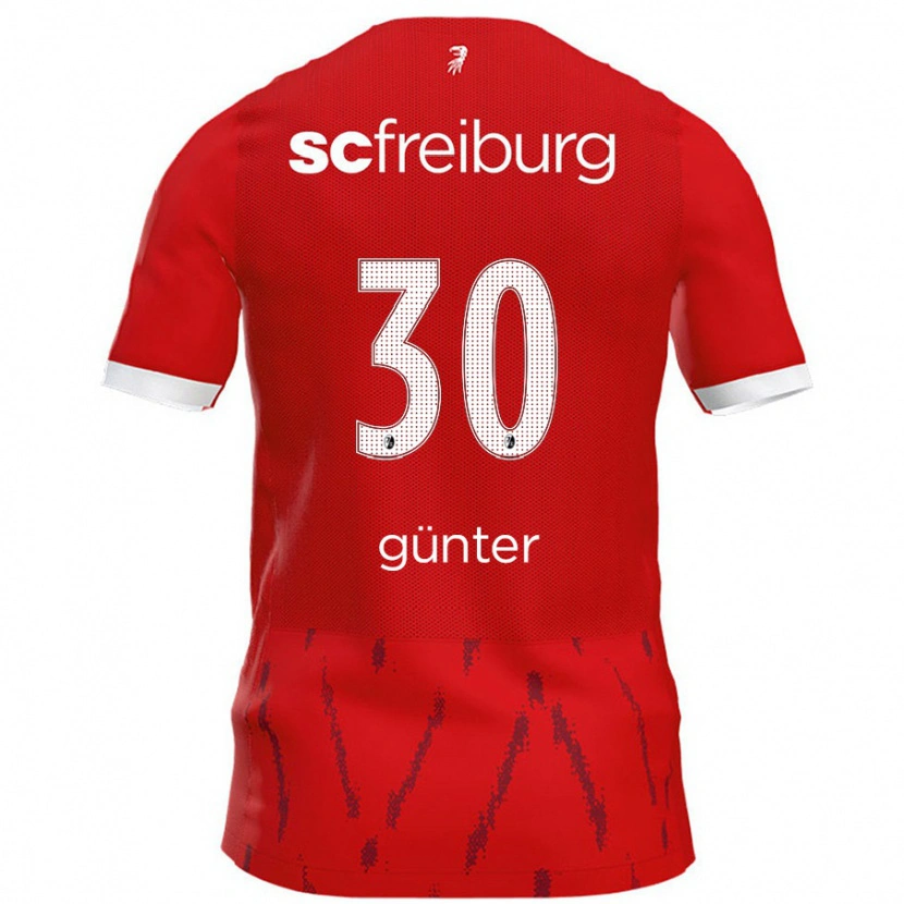 Danxen Enfant Maillot Christian Günter #30 Rouge Tenues Domicile 2024/25 T-Shirt