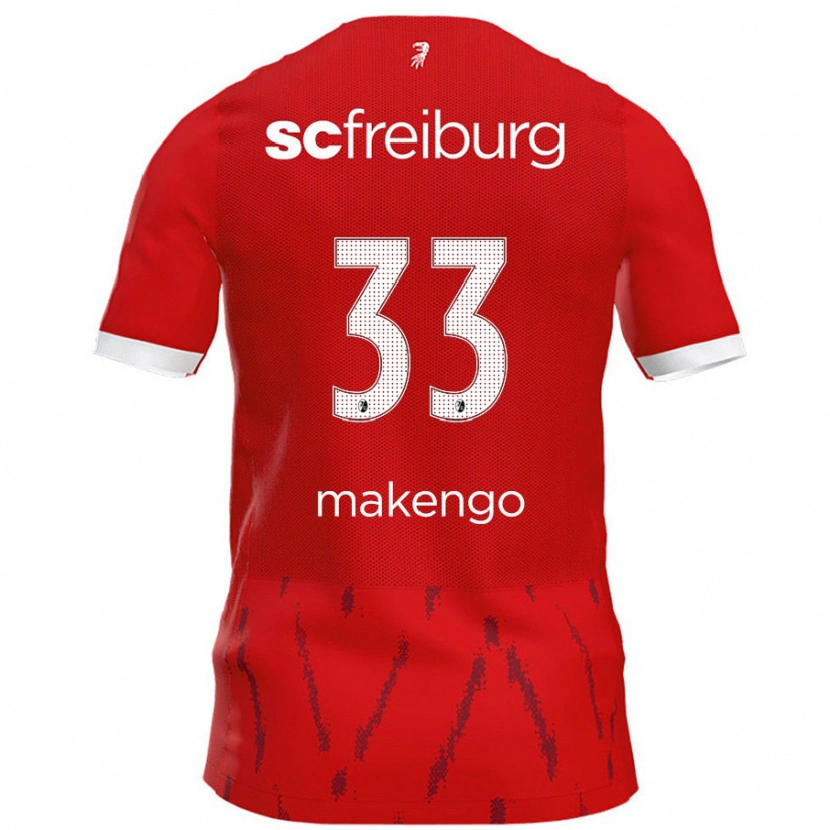 Danxen Enfant Maillot Jordy Makengo #33 Rouge Tenues Domicile 2024/25 T-Shirt