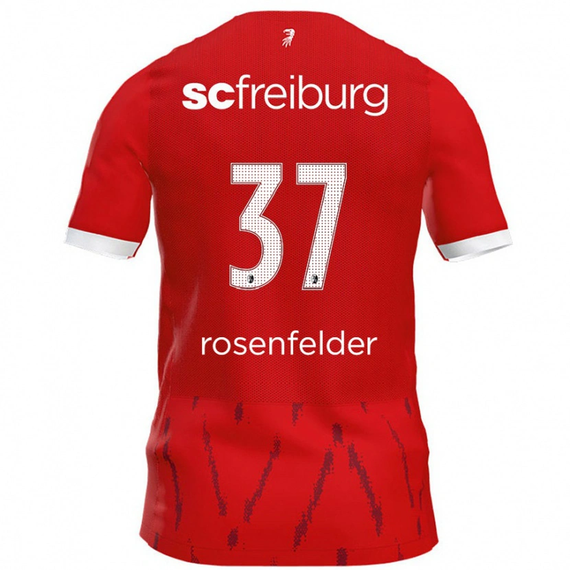 Danxen Enfant Maillot Max Rosenfelder #37 Rouge Tenues Domicile 2024/25 T-Shirt