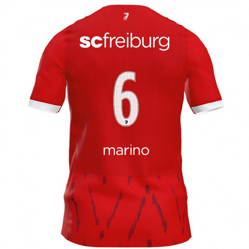 Danxen Enfant Maillot Luca Marino #6 Rouge Tenues Domicile 2024/25 T-Shirt