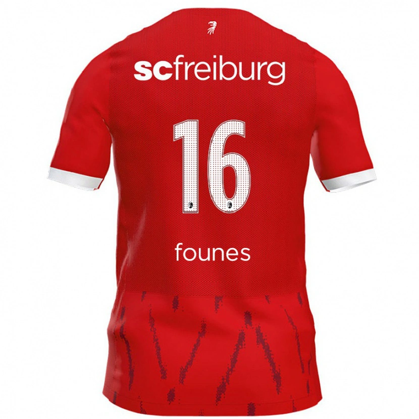 Danxen Enfant Maillot Kevin Founes #16 Rouge Tenues Domicile 2024/25 T-Shirt