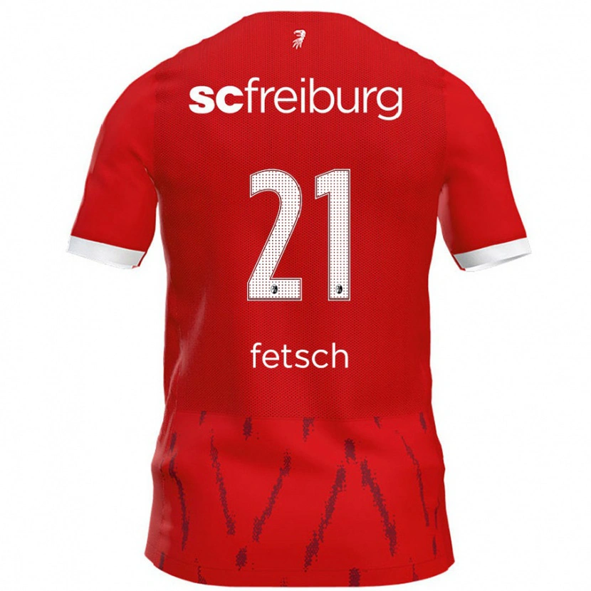 Danxen Enfant Maillot Mathias Fetsch #21 Rouge Tenues Domicile 2024/25 T-Shirt