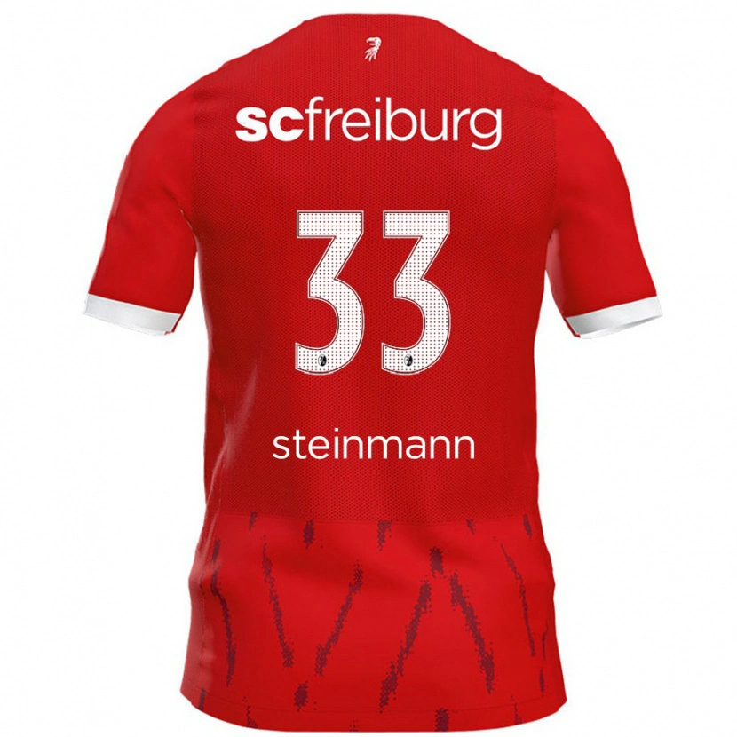 Danxen Enfant Maillot Karl Steinmann #33 Rouge Tenues Domicile 2024/25 T-Shirt