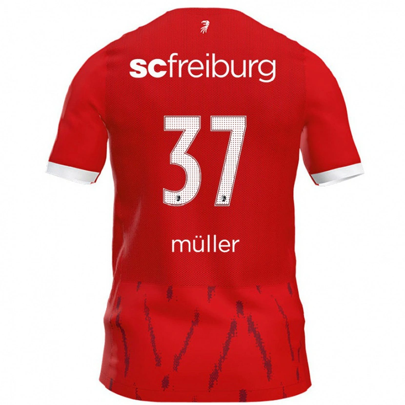 Danxen Enfant Maillot Ruben Müller #37 Rouge Tenues Domicile 2024/25 T-Shirt