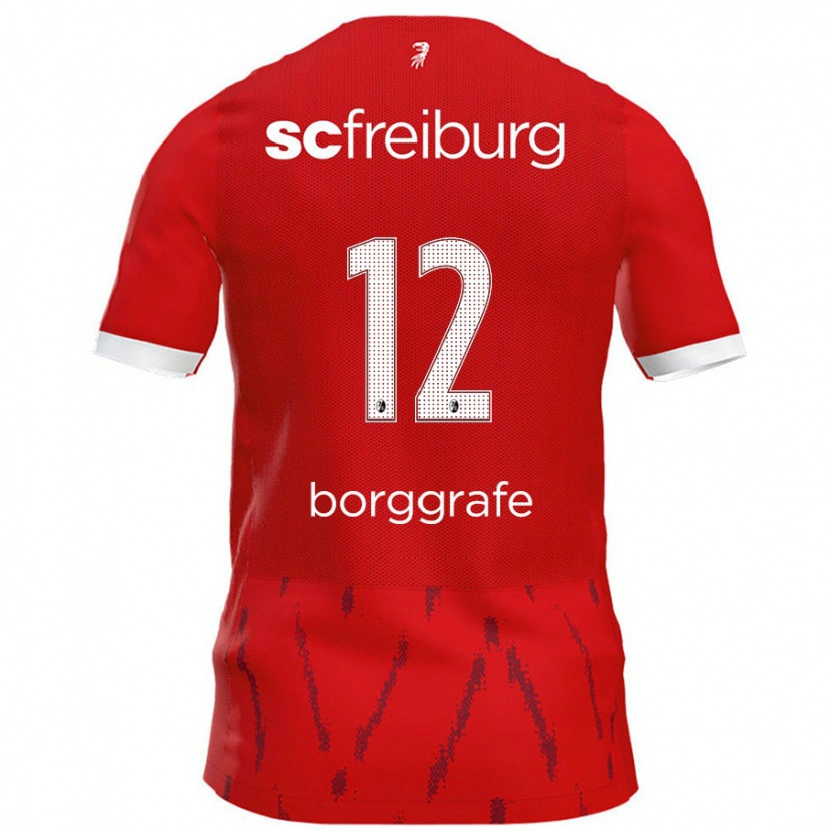 Danxen Enfant Maillot Rafaela Borggräfe #12 Rouge Tenues Domicile 2024/25 T-Shirt