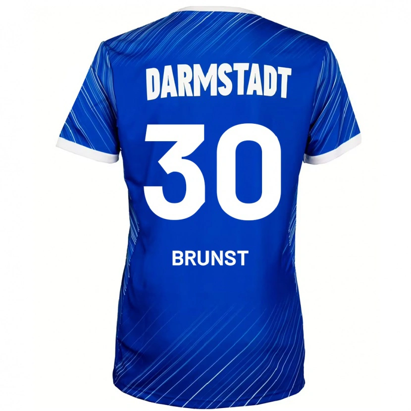 Danxen Enfant Maillot Alexander Brunst #30 Bleu Blanc Tenues Domicile 2024/25 T-Shirt