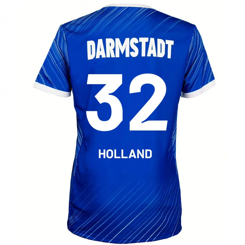 Danxen Enfant Maillot Fabian Holland #32 Bleu Blanc Tenues Domicile 2024/25 T-Shirt