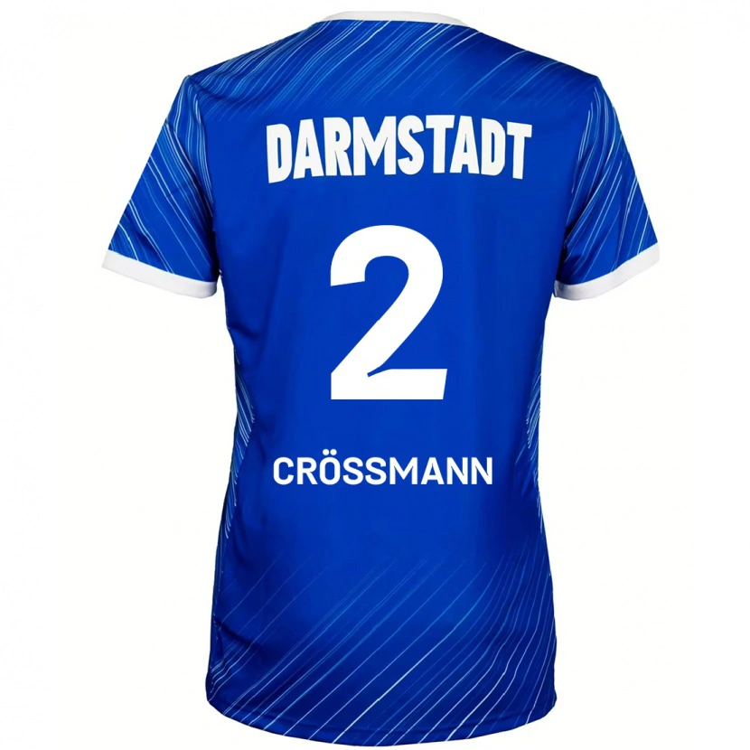 Danxen Enfant Maillot Elias Crößmann #2 Bleu Blanc Tenues Domicile 2024/25 T-Shirt