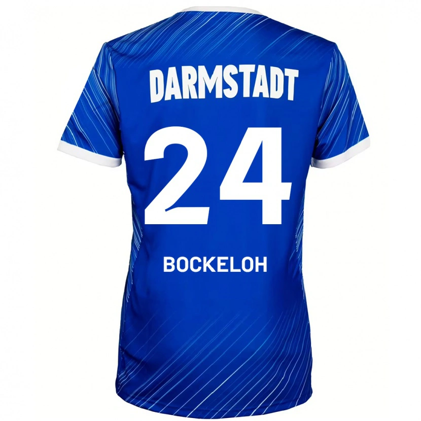 Danxen Enfant Maillot Leonhard Bockeloh #24 Bleu Blanc Tenues Domicile 2024/25 T-Shirt