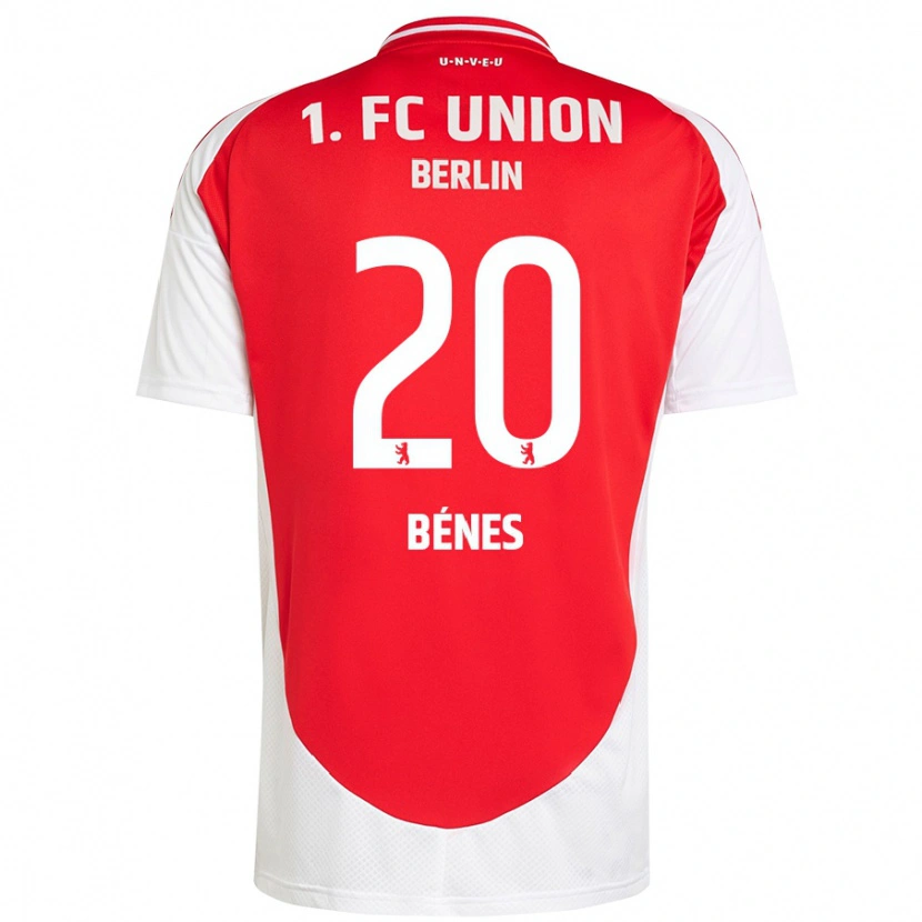 Danxen Enfant Maillot László Bénes #20 Rouge Blanc Tenues Domicile 2024/25 T-Shirt