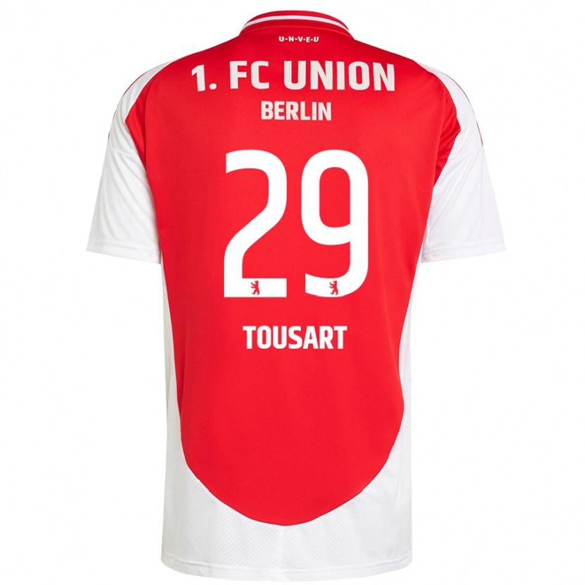 Danxen Enfant Maillot Lucas Tousart #29 Rouge Blanc Tenues Domicile 2024/25 T-Shirt