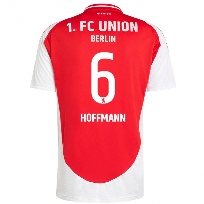 Danxen Enfant Maillot Finn Hoffmann #6 Rouge Blanc Tenues Domicile 2024/25 T-Shirt