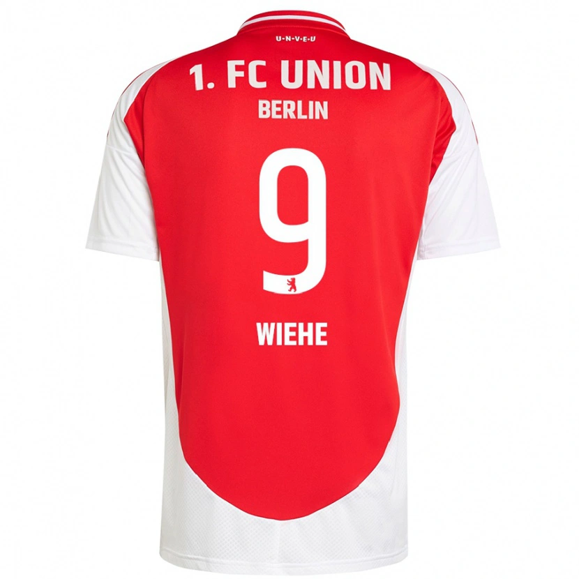 Danxen Enfant Maillot Jakob Wiehe #9 Rouge Blanc Tenues Domicile 2024/25 T-Shirt