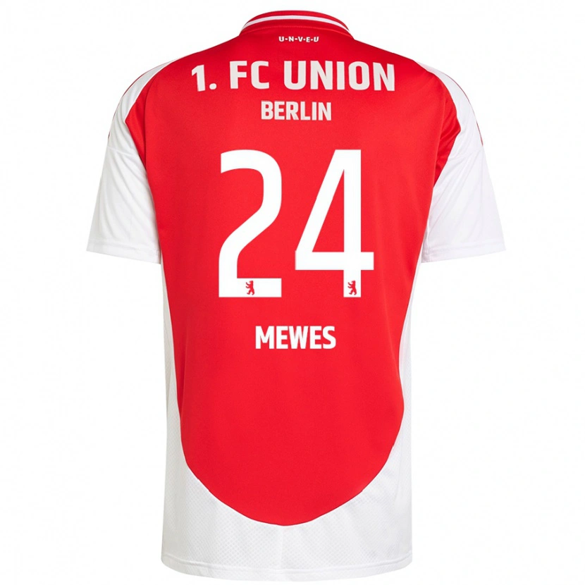 Danxen Enfant Maillot Gennaro Mewes #24 Rouge Blanc Tenues Domicile 2024/25 T-Shirt