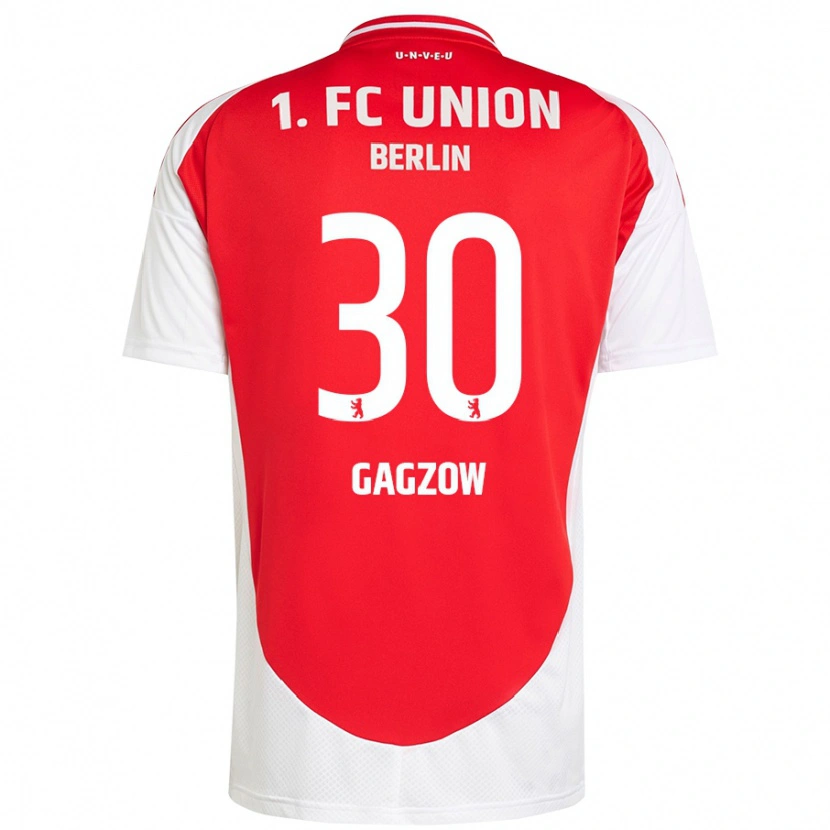 Danxen Enfant Maillot Fritz Gagzow #30 Rouge Blanc Tenues Domicile 2024/25 T-Shirt