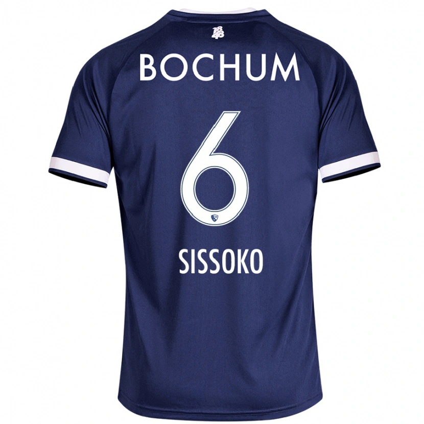 Danxen Enfant Maillot Ibrahima Sissoko #6 Bleu Foncé Tenues Domicile 2024/25 T-Shirt