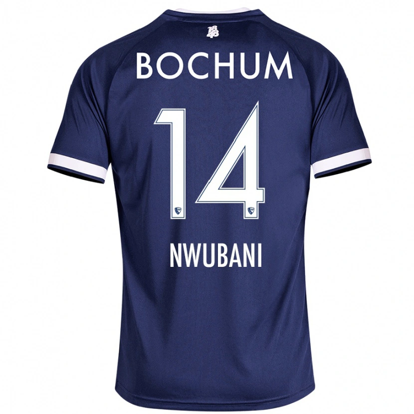 Danxen Enfant Maillot Keleb Nwubani #14 Bleu Foncé Tenues Domicile 2024/25 T-Shirt