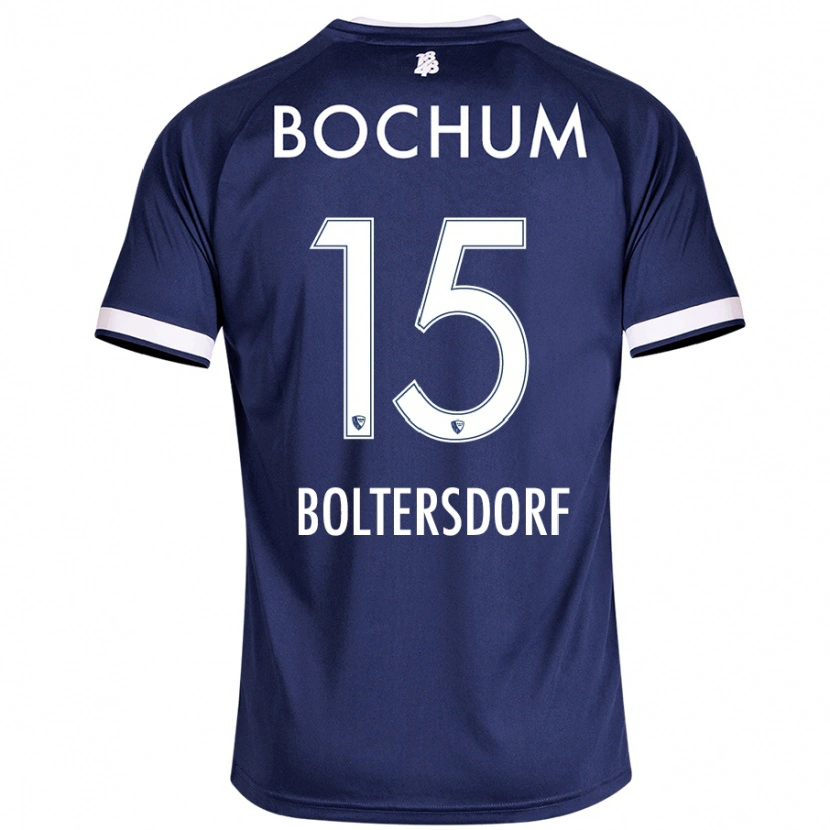 Danxen Enfant Maillot Sebastian Boltersdorf #15 Bleu Foncé Tenues Domicile 2024/25 T-Shirt