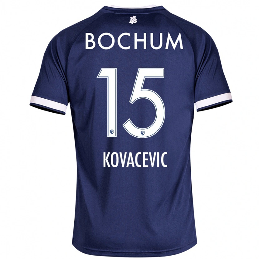 Danxen Enfant Maillot Elhan Kovacevic #15 Bleu Foncé Tenues Domicile 2024/25 T-Shirt